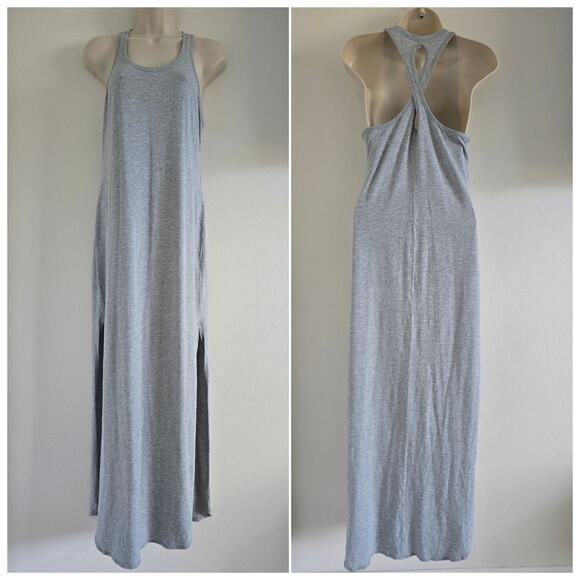 Lululemon Restore & Revitalize Maxi Jersey Dress Heathered Gray-8 Pima Cotton - Picture 2 of 11
